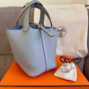 Hermes Picotin Lock 18 in Gris Pantin - Brand New in Box